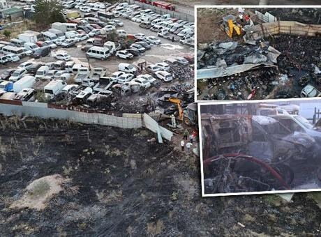 İzmir'de Yediemin Otoparkında Büyük Yangın: 62 Araç Kül Oldu
