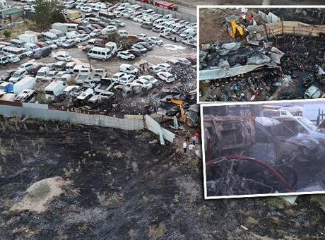 İzmir'de Yediemin Otoparkında Büyük Yangın: 62 Araç Kül Oldu