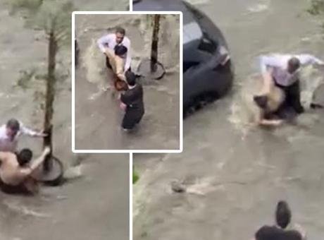 İstanbul'da Sağanak Yağış: Anlık Panik ve Kurtarma Anları