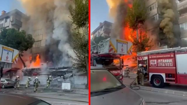 Kartal'da Market Yangını: Alevler Büyüyerek Binalara Sıçradı