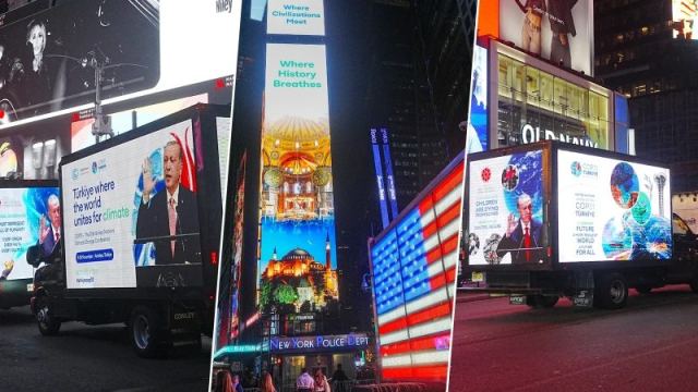 Türkiye Rüzgarı Times Meydanı'nda: Erdoğan'ın Mesajları Yayınlandı