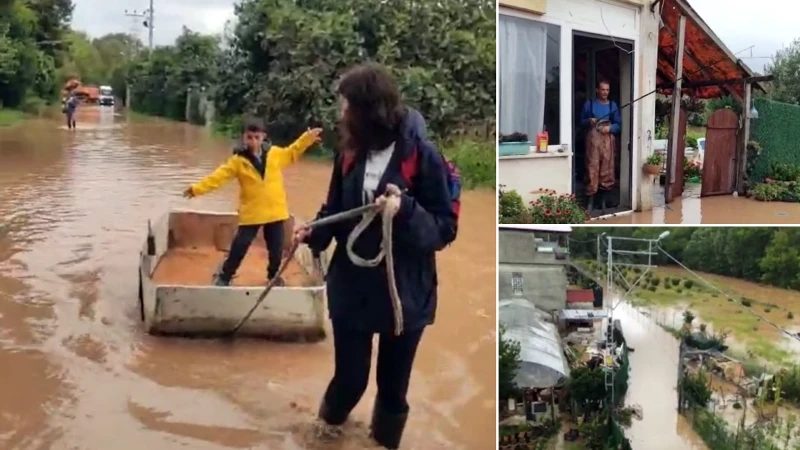 Tuzla Mahallesi'nde Nehir Taşınca Su Baskınları Yaşandı