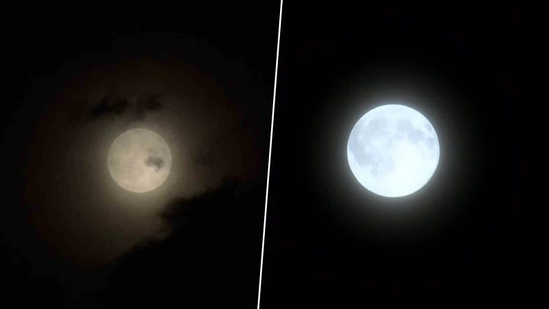 İstanbul'da Hasat Ayı Dolunayı Gece Boyunca Parladı
