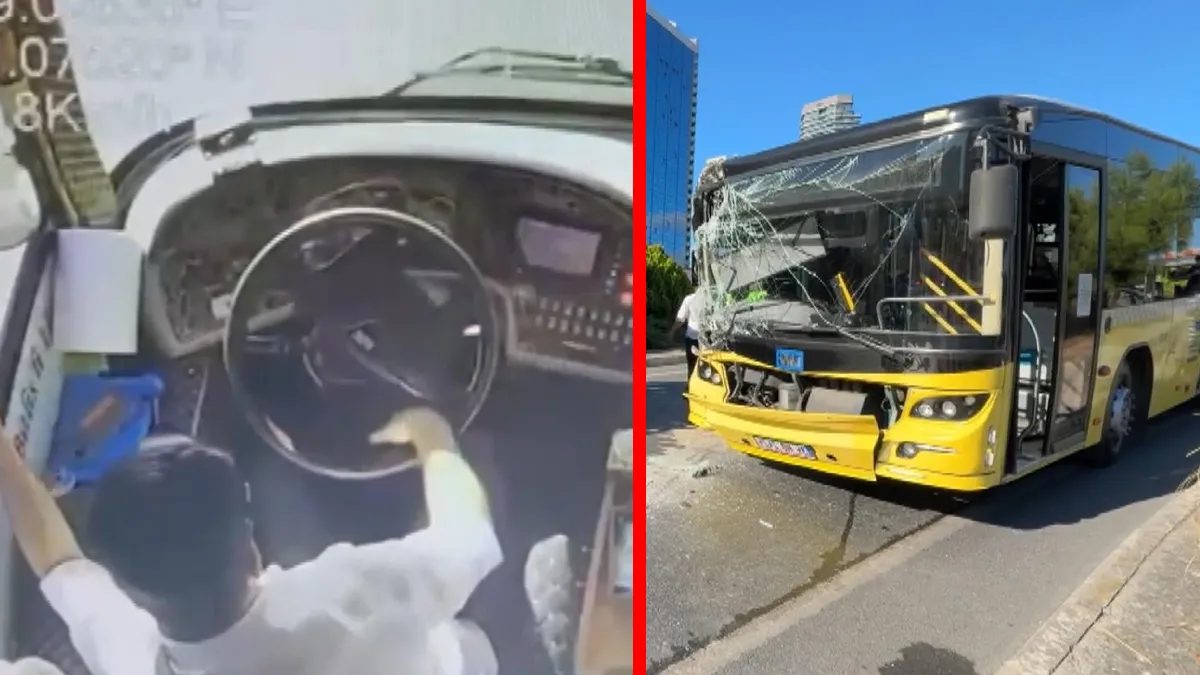 Beşiktaş'ta İETT otobüsü iş makinesine çarptı, 5 yaralı