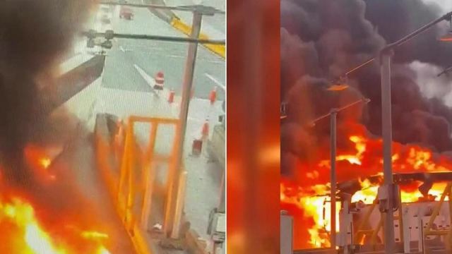 Kuzey Marmara Otoyolu'nda otobüs kaza yaptı ve yandı