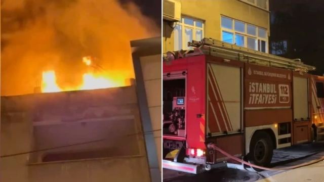 Esenler'de metruk binada yangın çıktı, söndürüldü