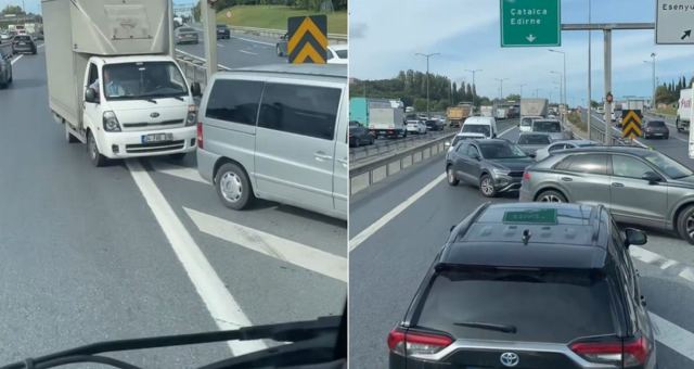 İstanbul'da Sürücüler Otoyolda Ters Yöne Girdi