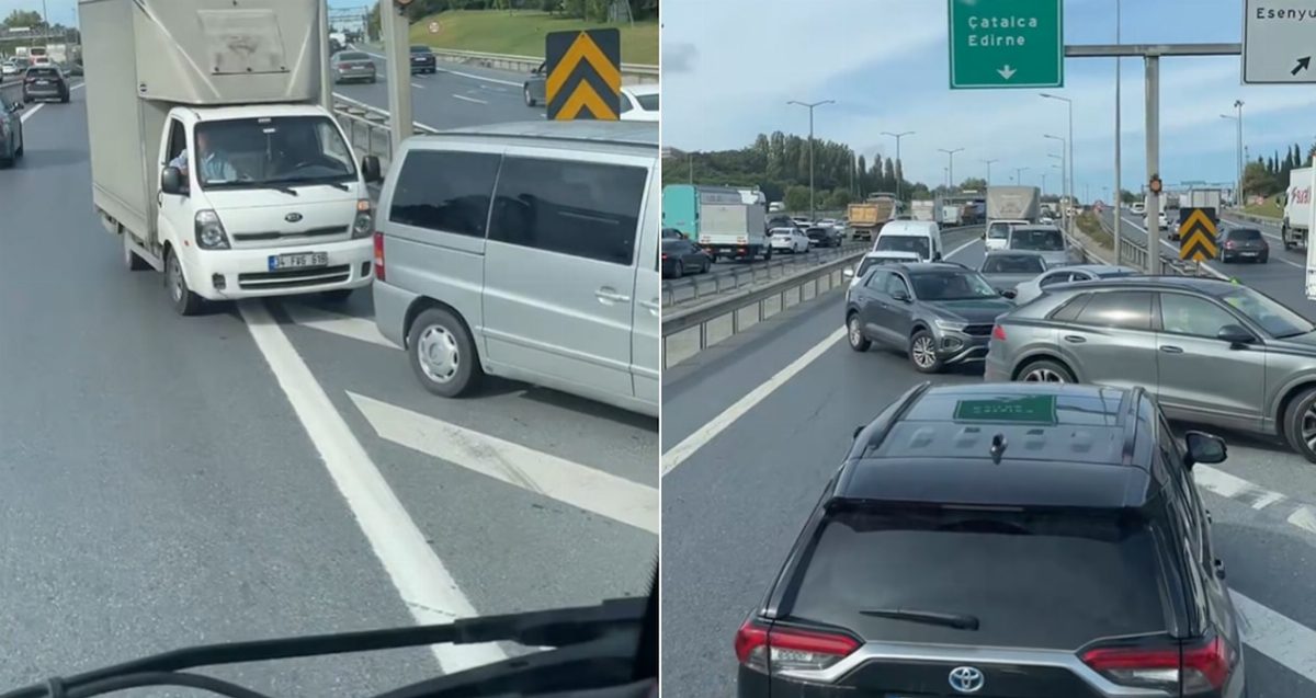İstanbul'da Sürücüler Otoyolda Ters Yöne Girdi