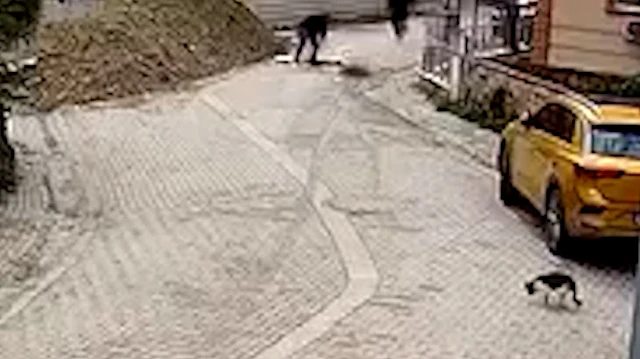 Avcılar'da yaşlı kadın rögara düştü, o anlar kamerada