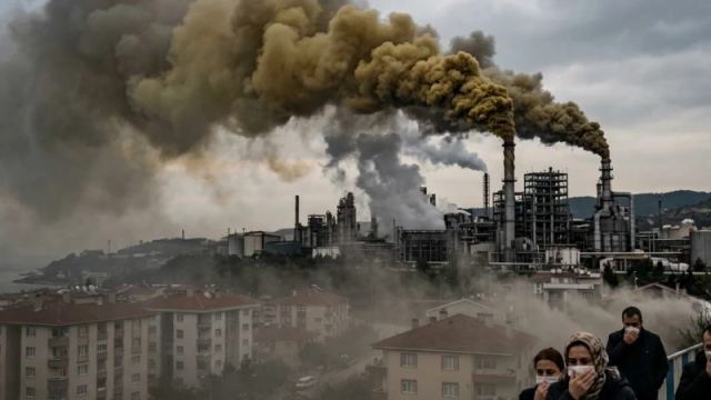 Kocaeli'de Turkuaz Polyester Fabrikasından Duman Yükseldi