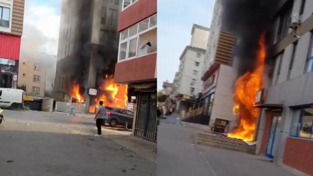 İstanbul Çamçeşme'de iş yeri yangını: Bina tahliye edildi