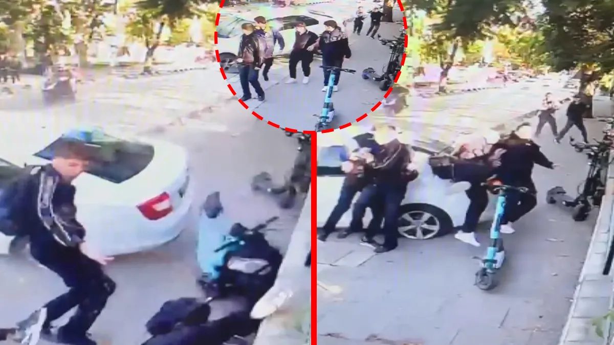 Üsküdar'da otomobil kaldırıma çıkarak öğrencilere çarptı