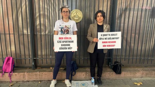 Ezgi Apartmanı kararına Döne Kaya'dan Adalet Bakanlığı önünde tepki