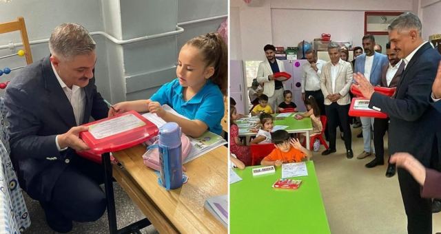 Nizip'te AKP'li İlçe Başkanı Boyama Setlerini Dağıttı