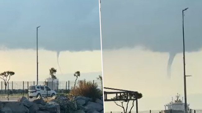 İstanbul'da sabah saatlerinde hortum görüntülendi