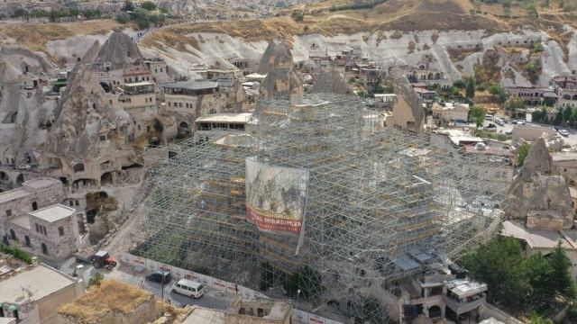 Kapadokya'da Peribacalarının Restorasyonu Devam Ediyor