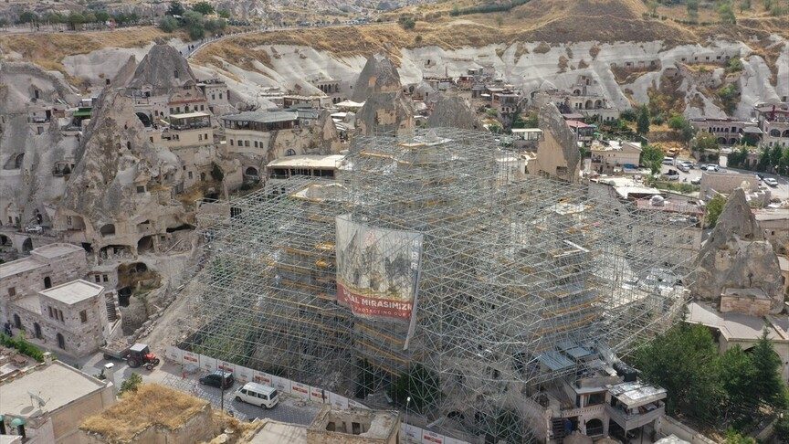 Kapadokya'da Peribacalarının Restorasyonu Devam Ediyor