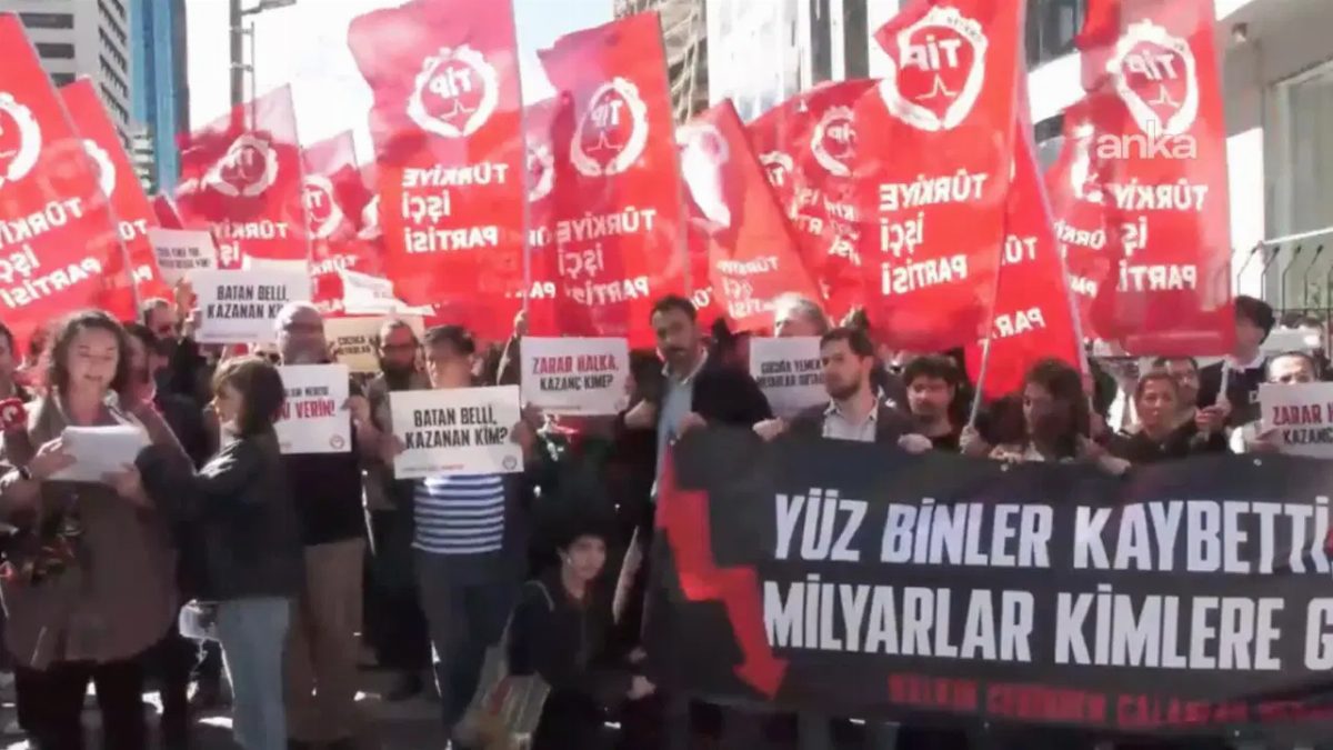 TİP, TMSF önünde fon krizini protesto etti