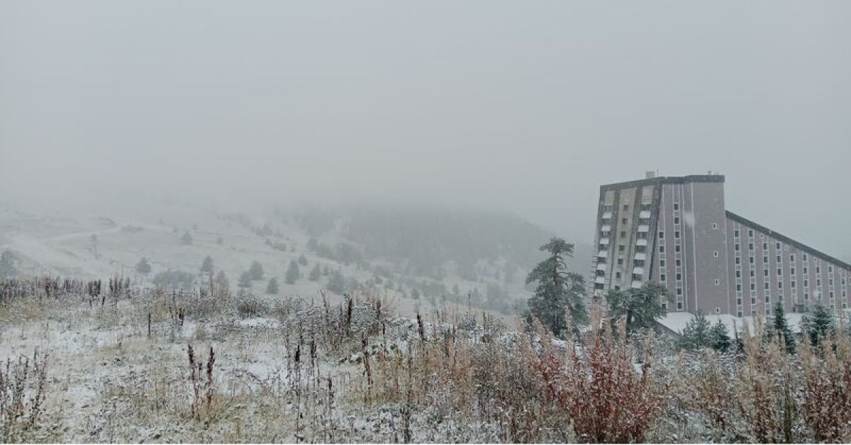 Bolu'da Yüksek Kesimlere Kar Yağdı