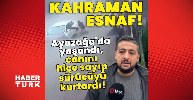 Sarıyer'de Esnaf Sürücüyü Selden Kurtardı