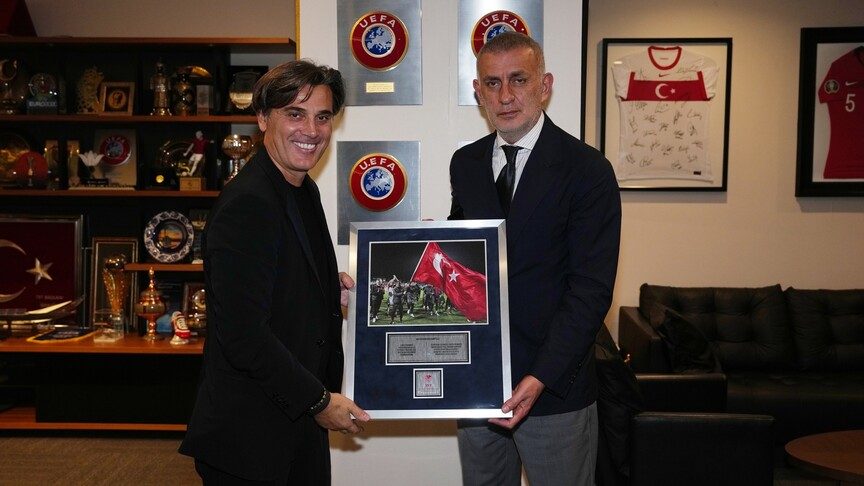 TFF Başkanı Hacıosmanoğlu, Montella ile vedalaştı