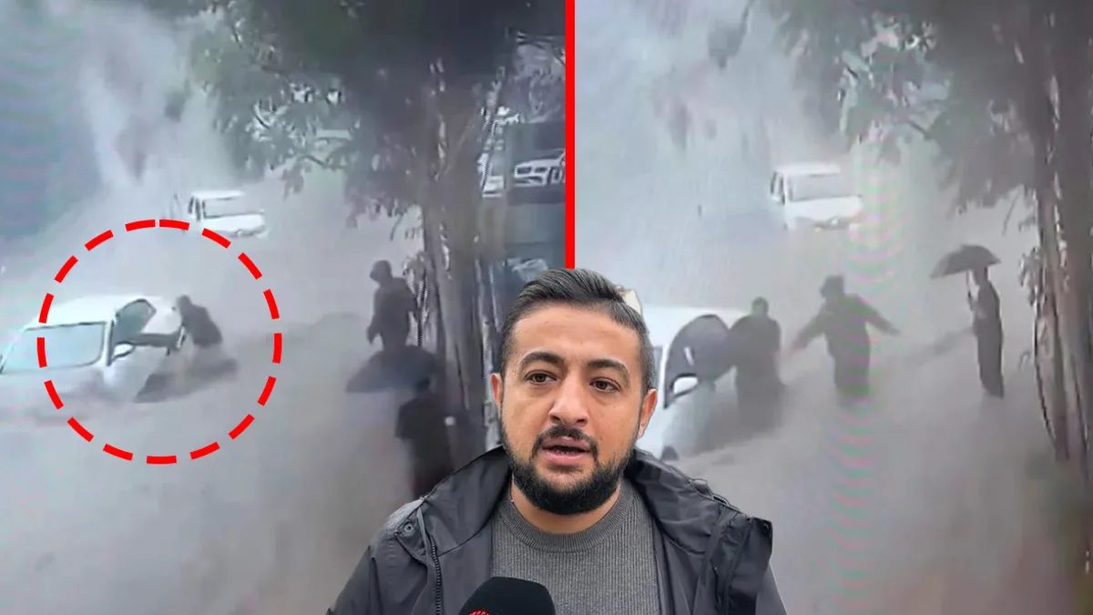 Ayazağa'da sel felaketinde esnaf, mahsur kalan sürücüyü kurtardı