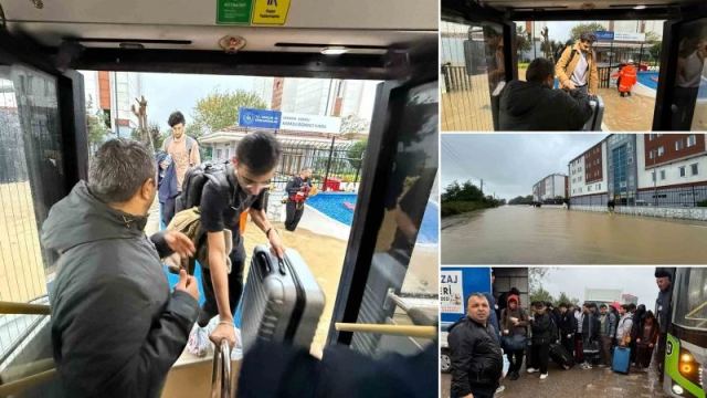 Karasu'da KYK Yurtları su baskını nedeniyle tahliye edildi