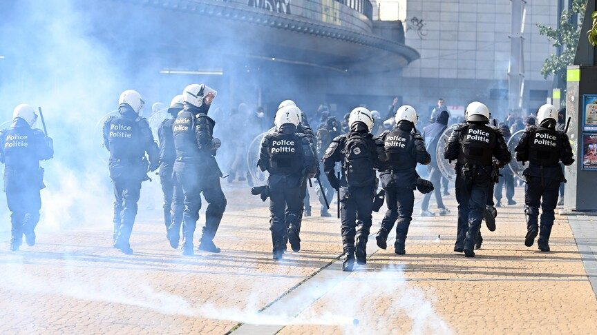 Liege'deki Protestolarda 45 Kişi Gözaltına Alındı