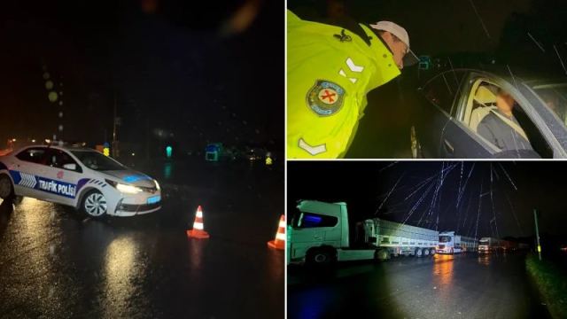 Sakarya'da D-650 kara yolu sel nedeniyle trafiğe kapatıldı
