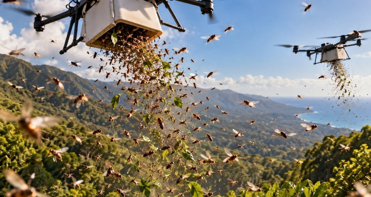 Hawaii Ormanlarında Dronlarla İstilacı Böcek Taşındı