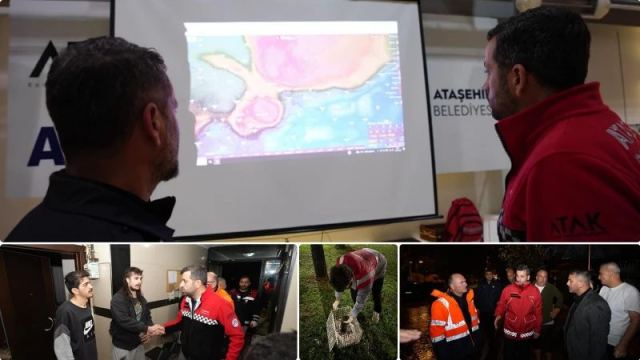 Ataşehir Belediyesi Ekipleri Yoğun Yağışla Mücadele Ediyor
