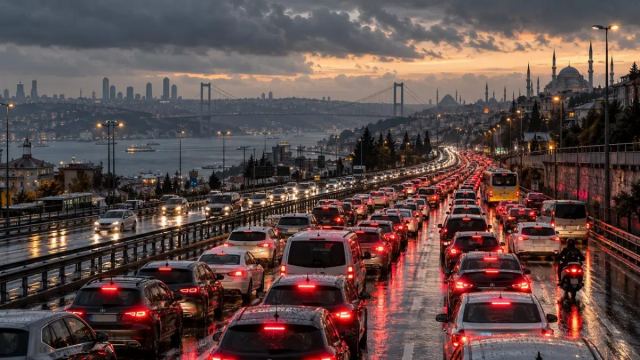 İstanbul'da Trafik Yoğunluğu Yüzde 80'e Ulaştı
