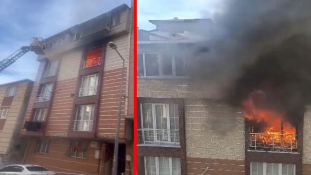 Esenyurt'ta yangın paniği: 5 katlı bina alevlere teslim oldu