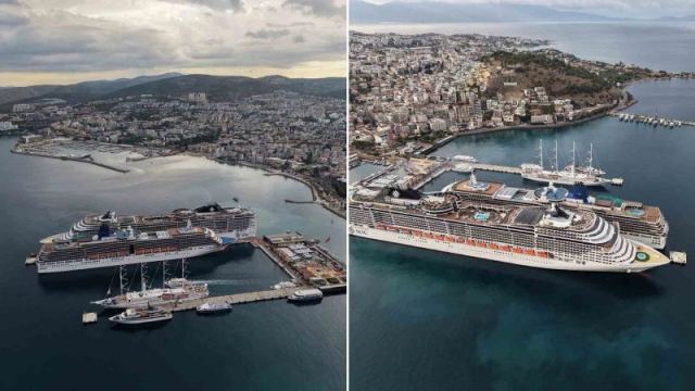 Kuşadası'na Dört Kruvaziyerle Altı Bin Turist Geldi