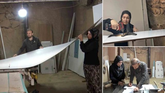 Sulusaray'da Çift, Yüksek Kiralara Karşı Evin Altında Atölye Kurdu