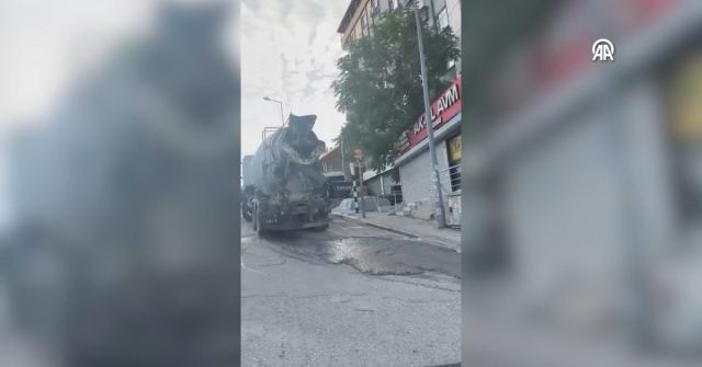 Küçükçekmece'de beton mikserine ceza kesildi