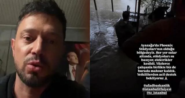 Murat Boz, İstanbul'da sağanak yağışta mahsur kaldı