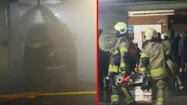 Başakşehir'de otoparkta yangın çıktı, sakinler tahliye edildi
