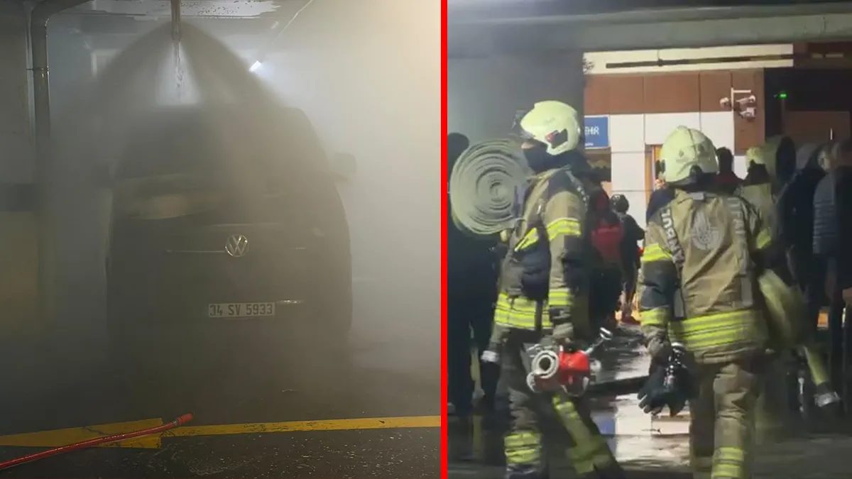 Başakşehir'de otoparkta yangın çıktı, sakinler tahliye edildi