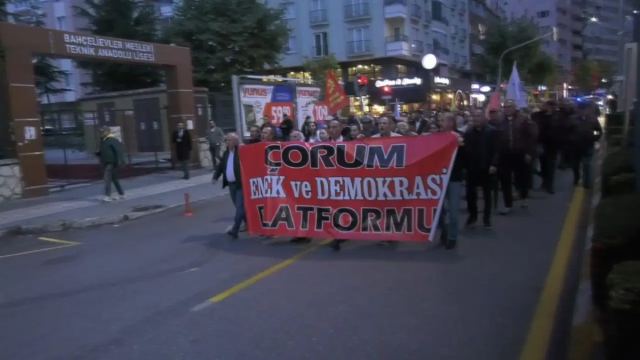 Çorum'da Halk TV'ye Kayyım Kararına Protesto Düzenlendi