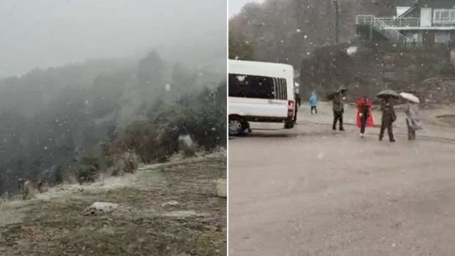 Bolu'da kar yağışı başladı, zirve beyaza büründü