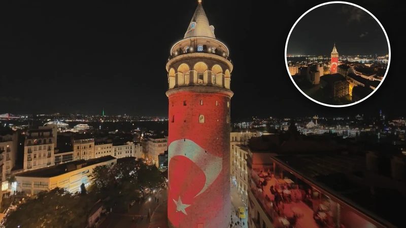 Galata Kulesi, İstanbul'un kurtuluşu için ışıklandırıldı