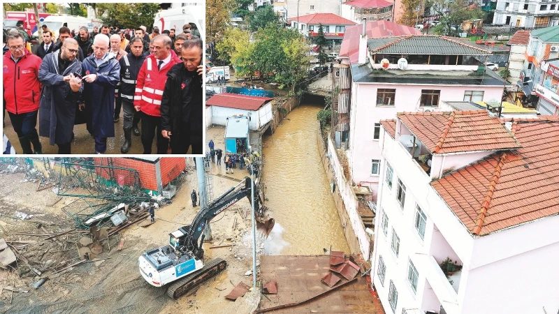 Ayazağa'da Dere Yatağındaki Binaların Yıkım Çalışmaları Başladı
