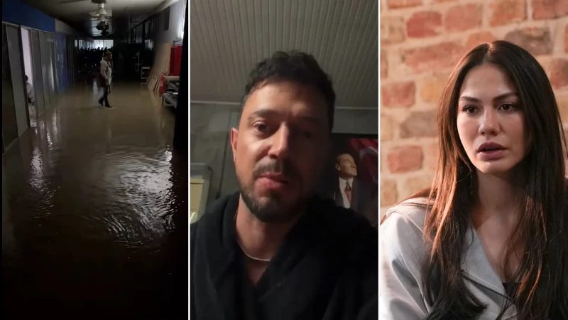İstanbul'daki sağanak yağış, Murat Boz ve Demet Özdemir'i mahsur bıraktı