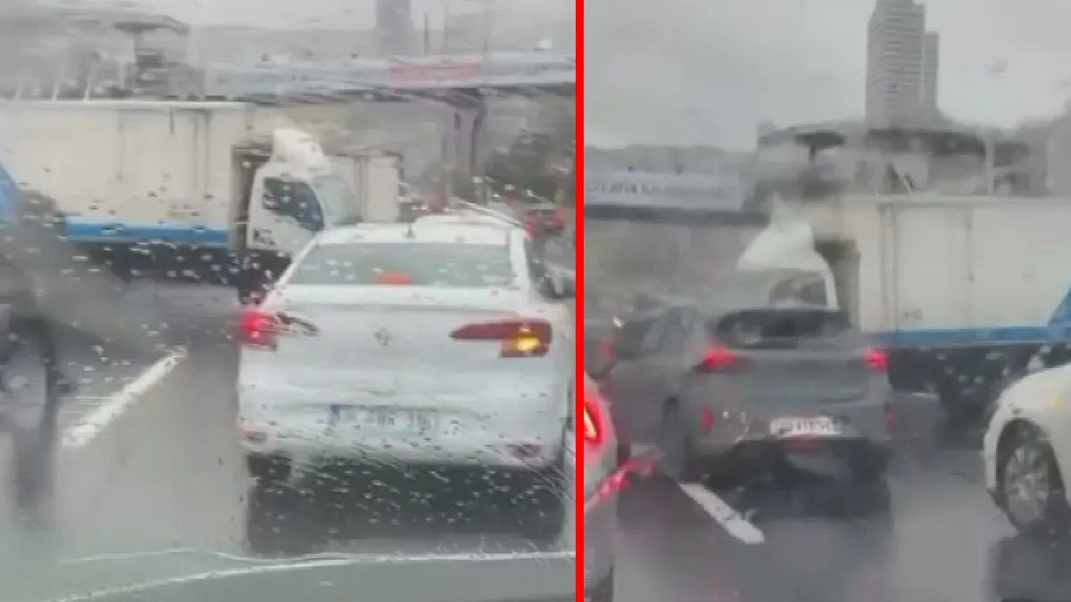 Beylikdüzü'nde Kamyonet Metrobüs Bariyerine Çarptı