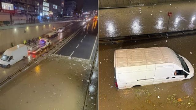 İstanbul'da Kuvvetli Sağanak Alt Geçidi Su Bastı