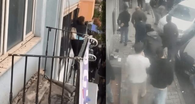 Beyoğlu'nda Otel Tabelasında Yardım Bekleyen Kadın Düştü
