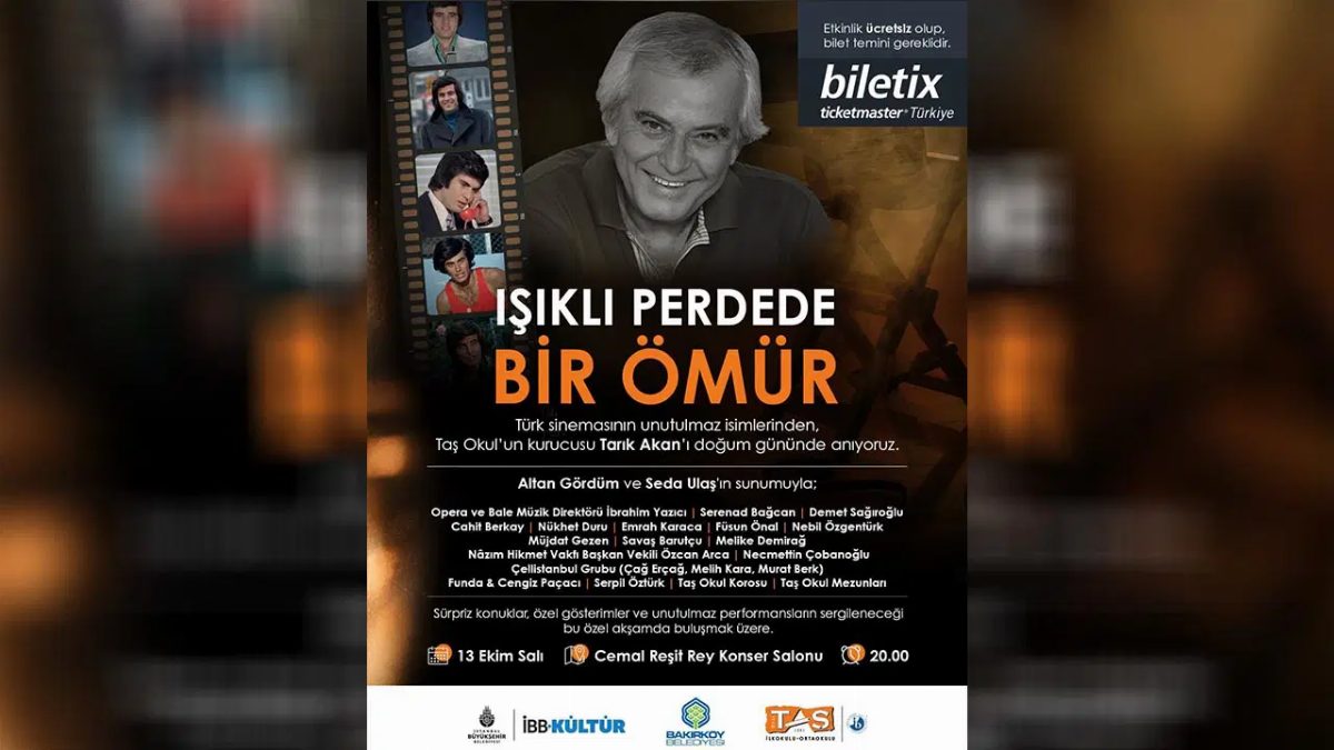 Tarık Akan anması Cemal Reşit Rey Konser Salonu'nda gerçekleştirilecek