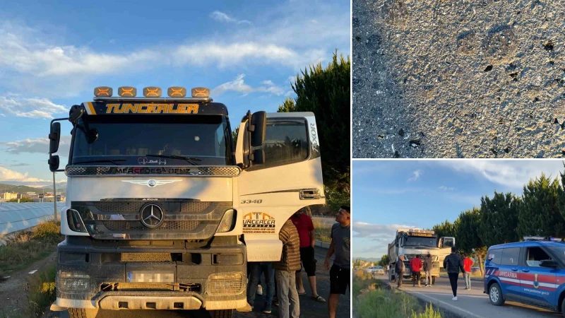 Gazipaşa'da seyir halindeki kamyon kurşunlandı, 1 yaralı