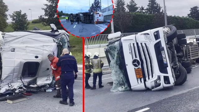 Bakırköy'de tanker devrildi, yaralı sürücü hastaneye kaldırıldı